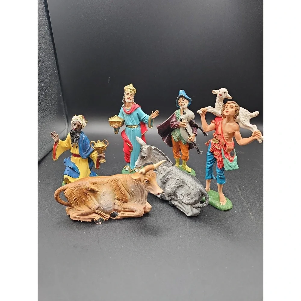 Fontanini Nativity Figures Depose Italy Lot Of 6 With Spider Mark AA